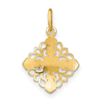 FJC Finejewelers 14 kt Yellow Gold Fancy with Rhodium and Bright Cut Filigree Medallion Charm