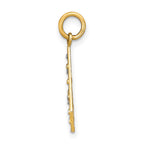FJC Finejewelers 14 kt Yellow Gold Fancy with Rhodium Bright Cut Small Criss-Cross Charm