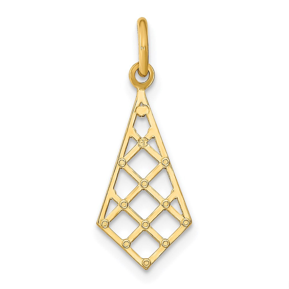 FJC Finejewelers 14 kt Yellow Gold Fancy with Rhodium Bright Cut Small Criss-Cross Charm