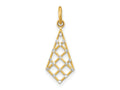 FJC Finejewelers 14 kt Yellow Gold Fancy with Rhodium Bright Cut Small Criss-Cross Charm