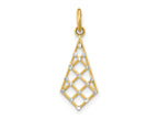 FJC Finejewelers 14 kt Yellow Gold Fancy with Rhodium Bright Cut Small Criss-Cross Charm