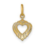 FJC Finejewelers 14 kt Yellow Gold with Rhodium Mini Heart Charm 17 x 9 mm
