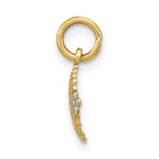 FJC Finejewelers 14 kt Yellow Gold Fancy with Rhodium Bright Cut Mini Filigree Medallion Charm