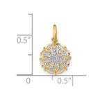FJC Finejewelers 14 kt Yellow Gold Fancy with Rhodium Filigree Hearts Charm 11 x 9 mm