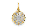 FJC Finejewelers 14 kt Yellow Gold Fancy with Rhodium Filigree Hearts Charm 11 x 9 mm