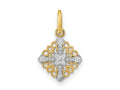 FJC Finejewelers 14 kt Yellow Gold Fancy with Rhodium Mini Cross Medallion Charm