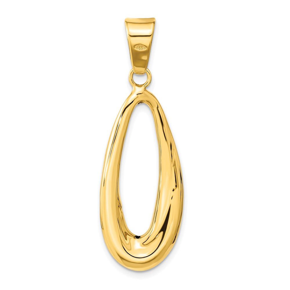 FJC Finejewelers 14 kt Yellow Gold Fancy Polished Hollow Oval Charm 33 x 15 mm