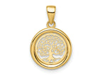 FJC Finejewelers 14 kt Yellow Gold Polished Tree of Life Circle Charm 14 x 14 mm