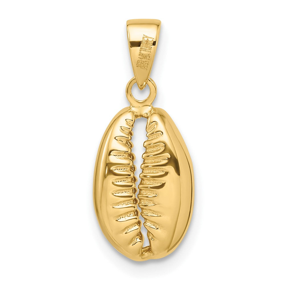 FJC Finejewelers 14 kt Yellow Gold Polished 3D Crowrie Shell Charm 20 x 9 mm