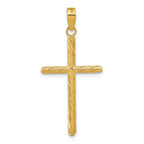 FJC Finejewelers 14 kt Yellow Gold Polished and Textured Fancy Cross Charm 38 x 18 mm