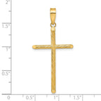 FJC Finejewelers 14 kt Yellow Gold Polished and Textured Fancy Cross Charm 45 x 22 mm
