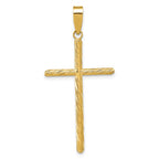 FJC Finejewelers 14 kt Yellow Gold Polished and Textured Fancy Cross Charm 45 x 22 mm