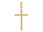 FJC Finejewelers 14 kt Yellow Gold Polished and Textured Fancy Cross Charm 45 x 22 mm