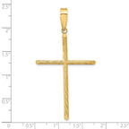 FJC Finejewelers 14 kt Yellow Gold Polished and Textured Fancy Cross Charm 59 x 31 mm