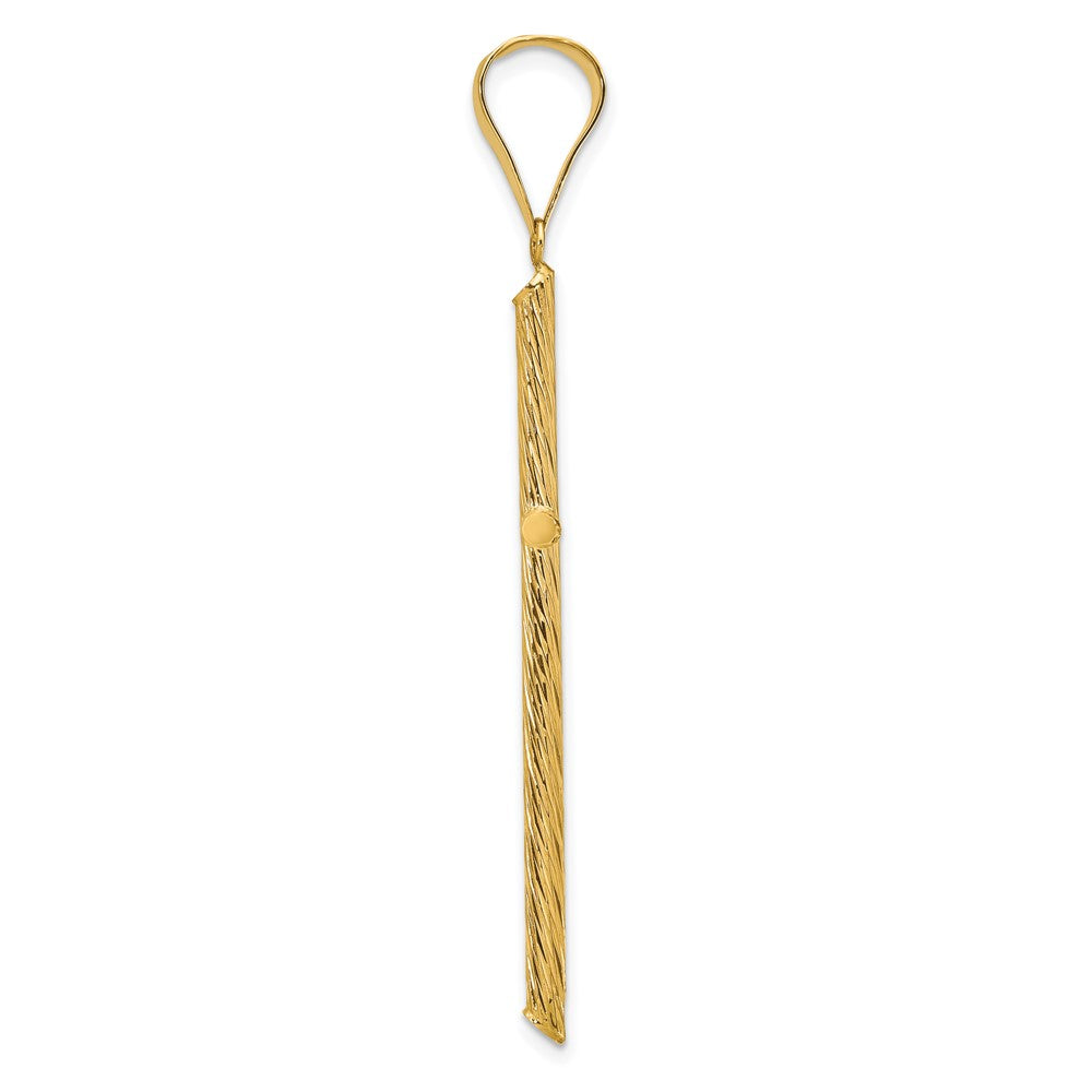 FJC Finejewelers 14 kt Yellow Gold Polished and Textured Fancy Cross Charm 59 x 31 mm