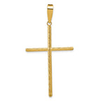 FJC Finejewelers 14 kt Yellow Gold Polished and Textured Fancy Cross Charm 59 x 31 mm