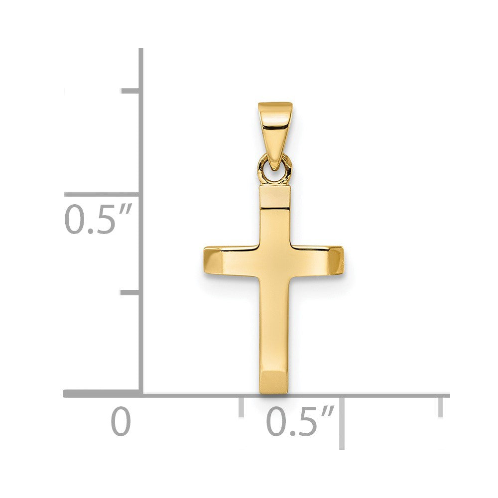 FJC Finejewelers 14 kt Yellow Gold Polished Tapered Ends Hollow Cross Charm 19 x 9 mm