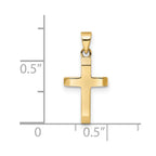 FJC Finejewelers 14 kt Yellow Gold Polished Tapered Ends Hollow Cross Charm 19 x 9 mm