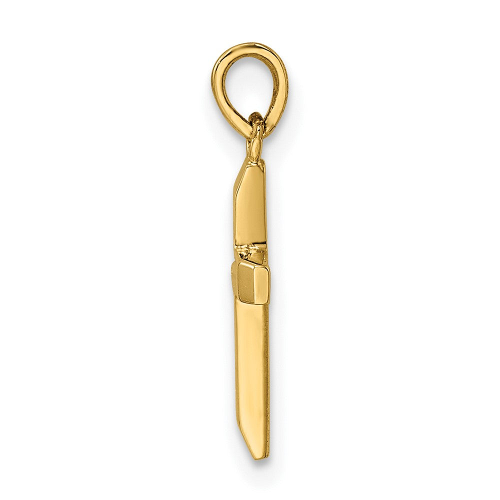 FJC Finejewelers 14 kt Yellow Gold Polished Tapered Ends Hollow Cross Charm 19 x 9 mm