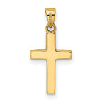 FJC Finejewelers 14 kt Yellow Gold Polished Tapered Ends Hollow Cross Charm 19 x 9 mm