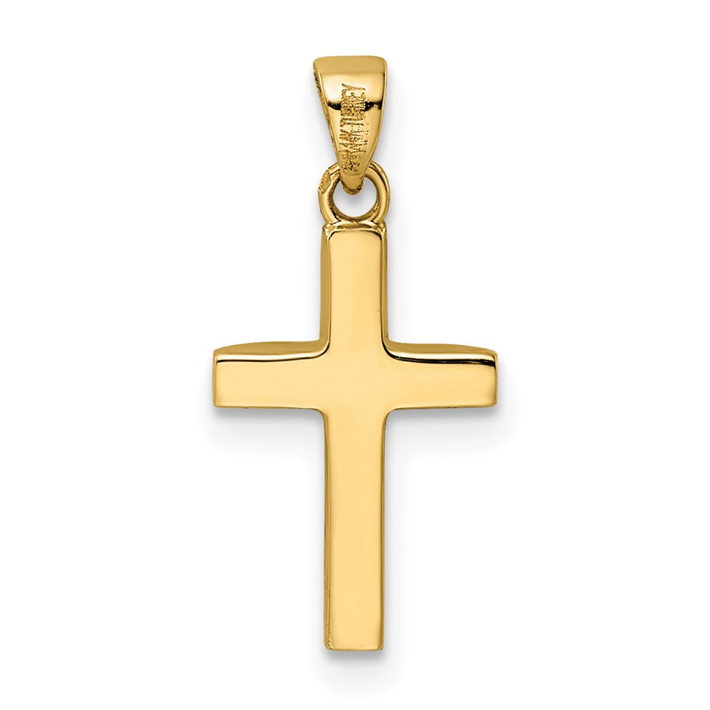 FJC Finejewelers 14 kt Yellow Gold Polished Tapered Ends Hollow Cross Charm 19 x 9 mm
