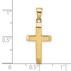 FJC Finejewelers 14 kt Yellow Gold Polished Tapered Ends Hollow Cross Charm 26 x 12 mm