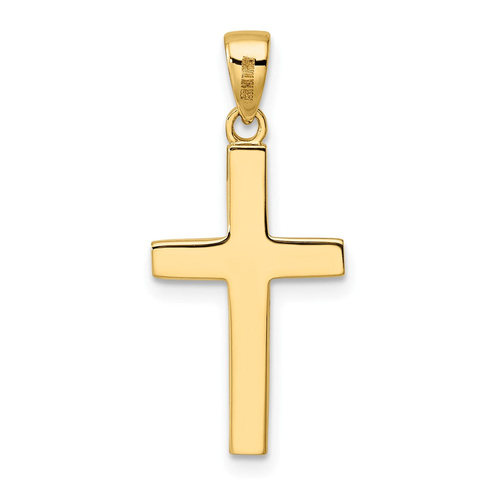 FJC Finejewelers 14 kt Yellow Gold Polished Tapered Ends Hollow Cross Charm 26 x 12 mm