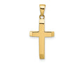 FJC Finejewelers 14 kt Yellow Gold Polished Tapered Ends Hollow Cross Charm 26 x 12 mm