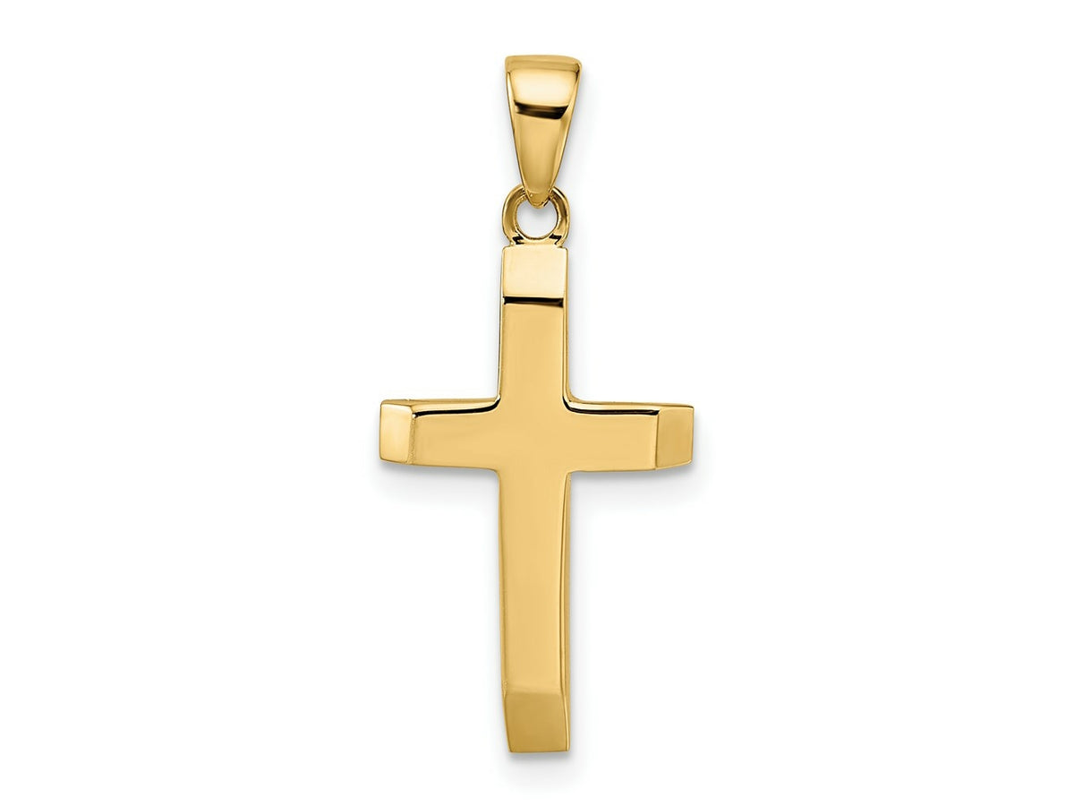 FJC Finejewelers 14 kt Yellow Gold Polished Tapered Ends Hollow Cross Charm 26 x 12 mm