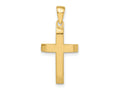 FJC Finejewelers 14 kt Yellow Gold Satin/Polished Beveled Small Latin Cross Charm 27 x 12 mm
