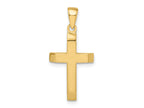 FJC Finejewelers 14 kt Yellow Gold Satin/Polished Beveled Small Latin Cross Charm 27 x 12 mm