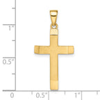 FJC Finejewelers 14 kt Yellow Gold Satin/Polished Beveled Medium Latin Cross Charm 30 x 14 mm