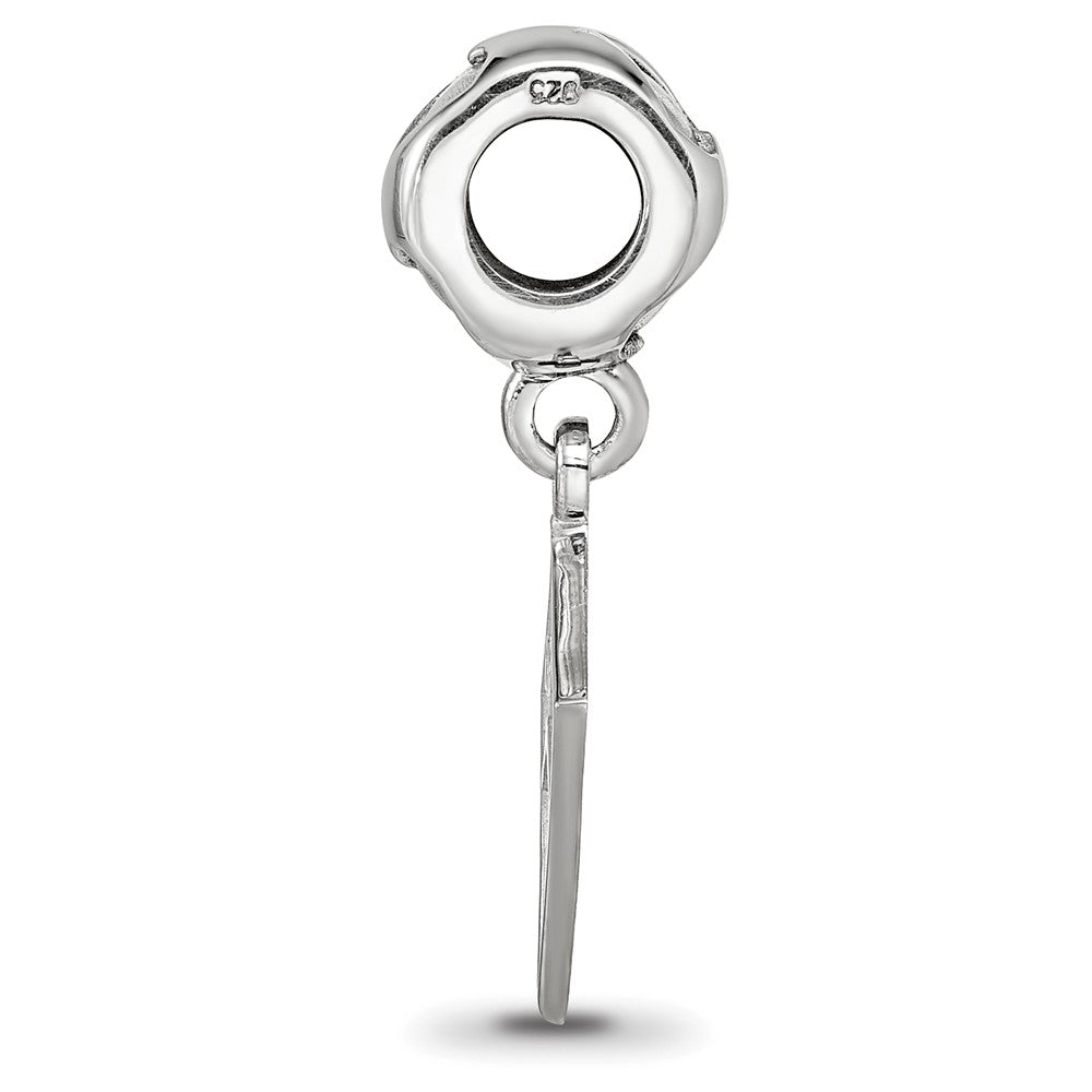 LogoArt 925 Sterling Silver Rhodium Plated Kappa Alpha Theta Kite Heart Bead