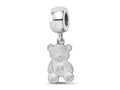 LogoArt 925 Sterling Silver Rhodium Plated Kappa Delta Teddy Bear on Bead
