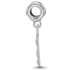 LogoArt 925 Sterling Silver Rhodium Plated Kappa Delta Teddy Bear Heart Bead