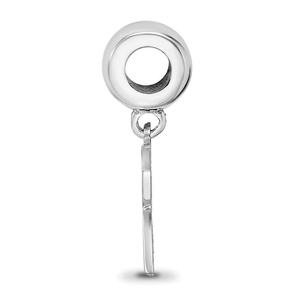 LogoArt 925 Sterling Silver Rhodium Plated Kappa Delta Vertical Letters on Bead