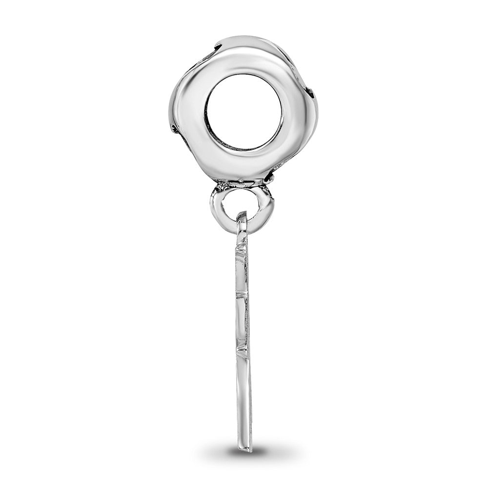 LogoArt 925 Sterling Silver Rhodium Plated Kappa Delta Vertical Letters on Hear