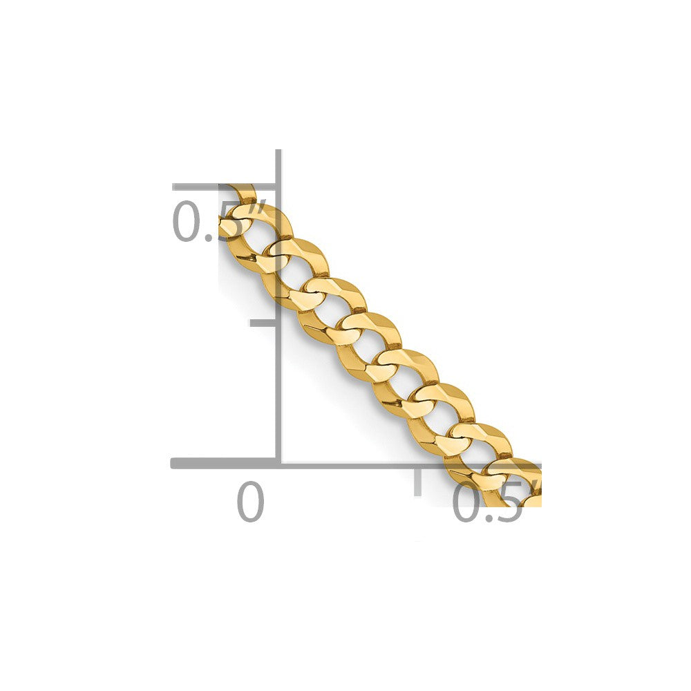 FJC Finejewelers 14 kt Yellow Gold Link Lightweight Flat Cuban Chain 22 Inches x 3.1 mm