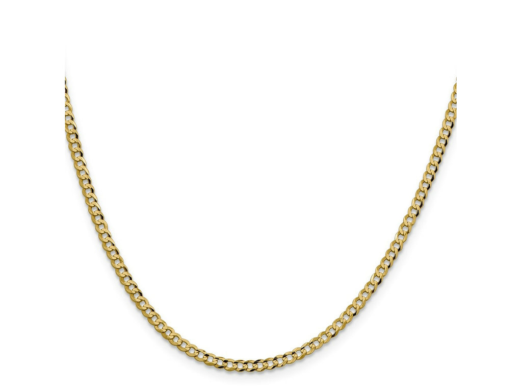 FJC Finejewelers 14 kt Yellow Gold Link Lightweight Flat Cuban Chain 22 Inches x 3.1 mm