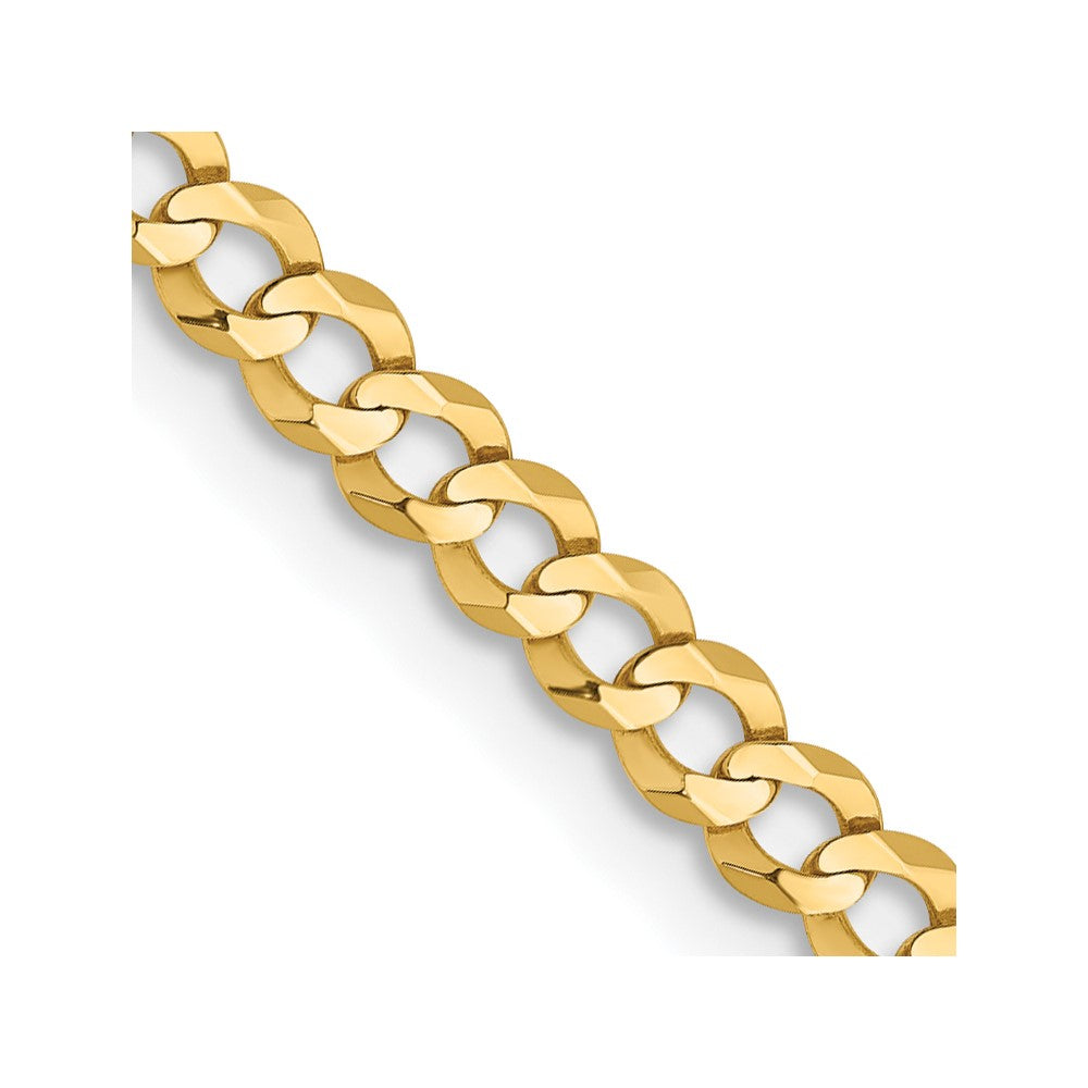 FJC Finejewelers 14 kt Yellow Gold Curb Lightweight Flat Cuban Chain 26 Inches x 3.1 mm