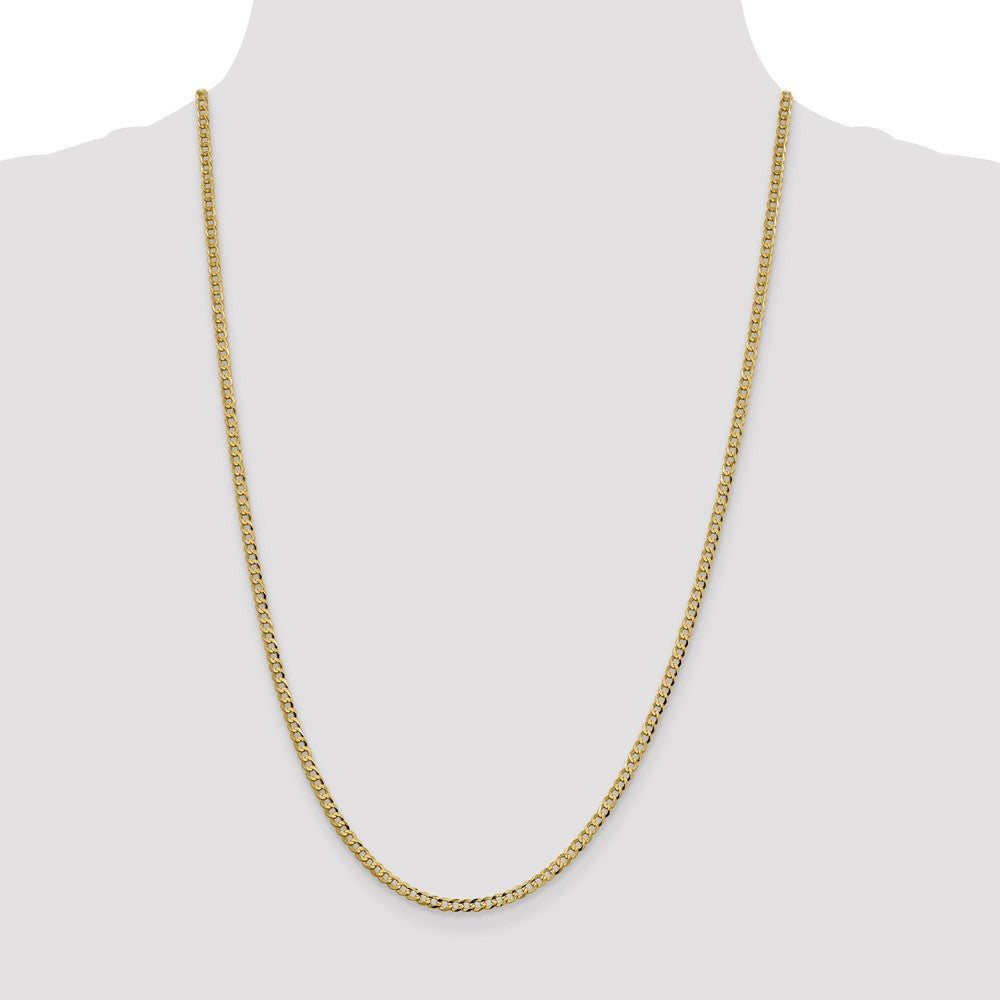 FJC Finejewelers 14 kt Yellow Gold Curb Lightweight Flat Cuban Chain 26 Inches x 3.1 mm