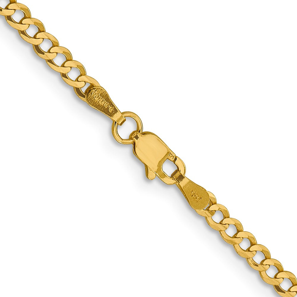 FJC Finejewelers 14 kt Yellow Gold Curb Lightweight Flat Cuban Chain 26 Inches x 3.1 mm