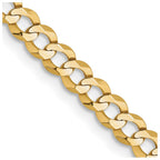 FJC Finejewelers 14 kt Yellow Gold Curb Lightweight Flat Cuban Chain 22 Inches x 3.7 mm