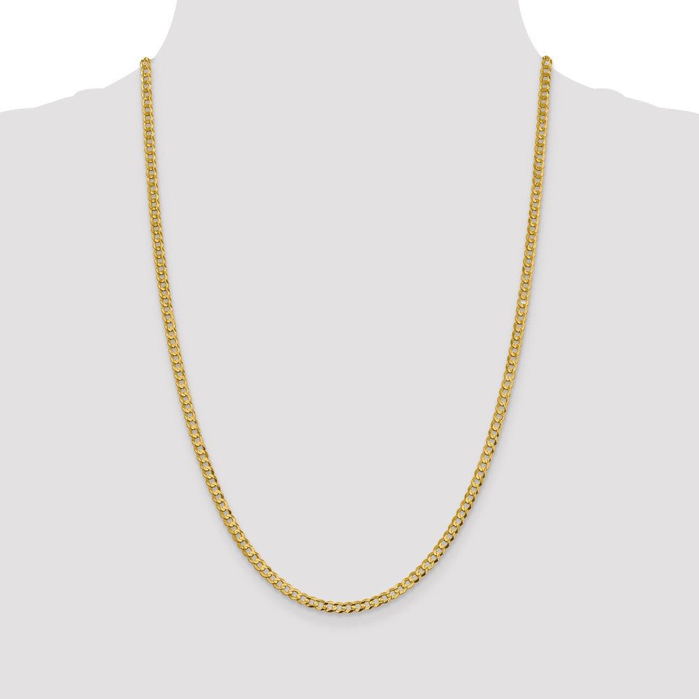 FJC Finejewelers 14 kt Yellow Gold Curb Lightweight Flat Cuban Chain 22 Inches x 3.7 mm