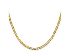 FJC Finejewelers 14 kt Yellow Gold Curb Lightweight Flat Cuban Chain 22 Inches x 3.7 mm