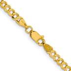 FJC Finejewelers 14 kt Yellow Gold Curb Lightweight Flat Cuban Chain 26 Inches x 3.7 mm