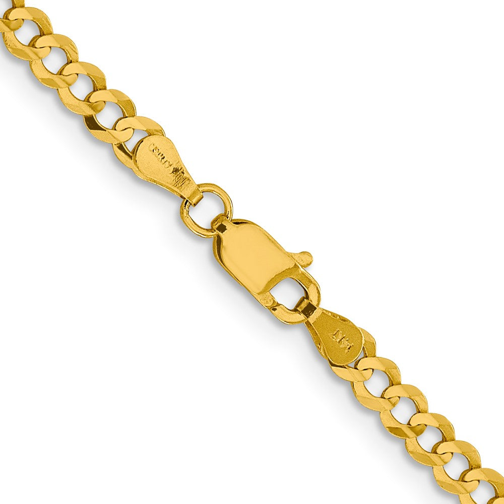 FJC Finejewelers 14 kt Yellow Gold Curb Lightweight Flat Cuban Chain 26 Inches x 3.7 mm