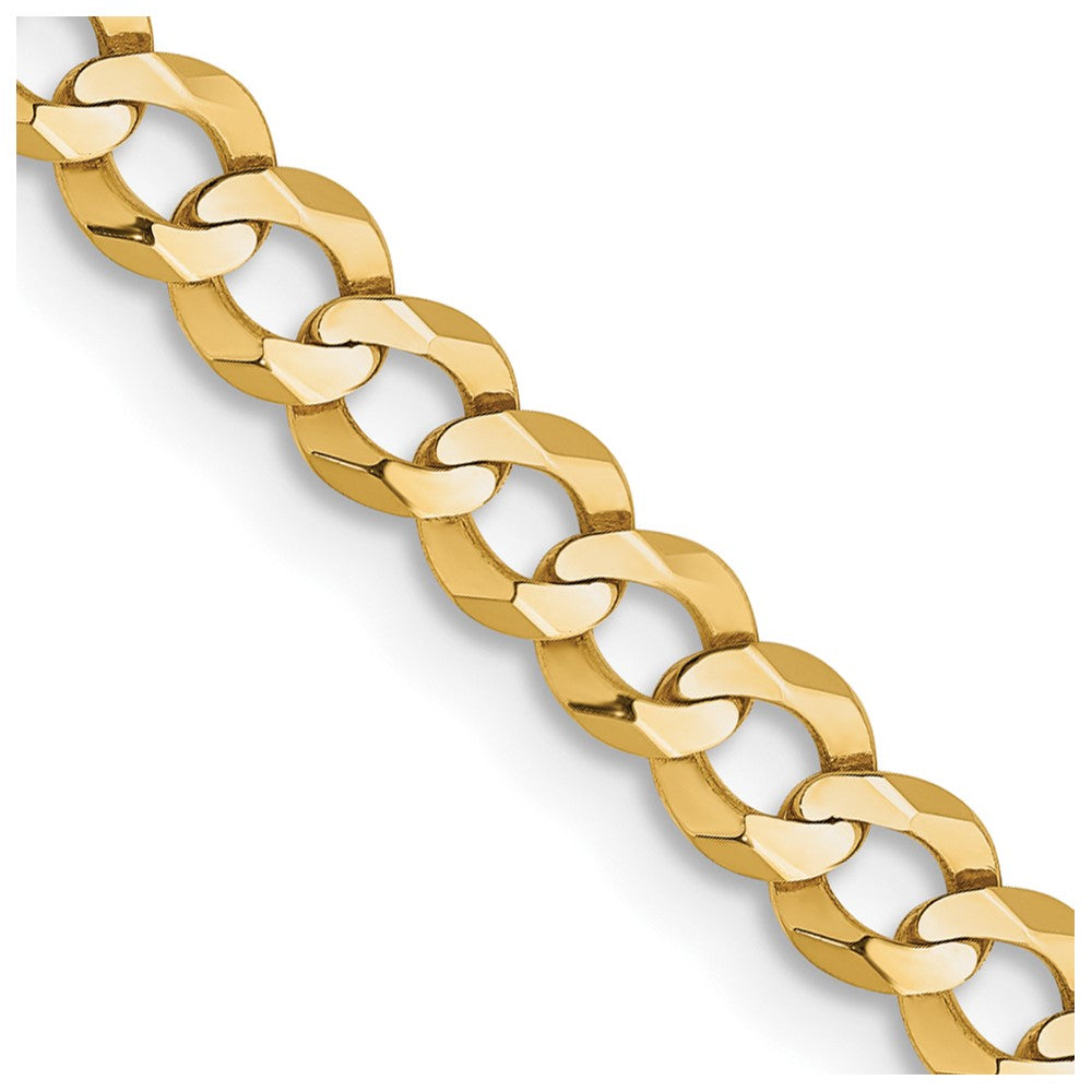 FJC Finejewelers 14 kt Yellow Gold Curb Lightweight Flat Cuban Chain 26 Inches x 3.7 mm