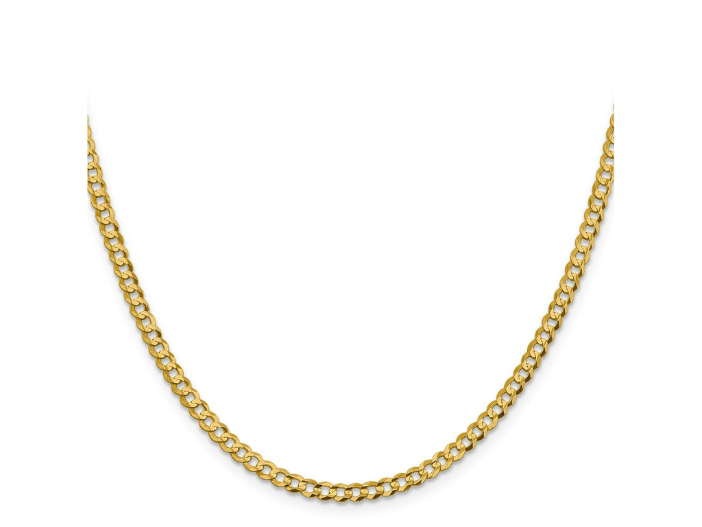 FJC Finejewelers 14 kt Yellow Gold Curb Lightweight Flat Cuban Chain 26 Inches x 3.7 mm