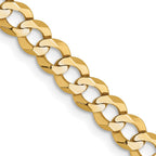 FJC Finejewelers 14 kt Yellow Gold Curb Lightweight Flat Cuban Chain 22 Inches x 4.7 mm